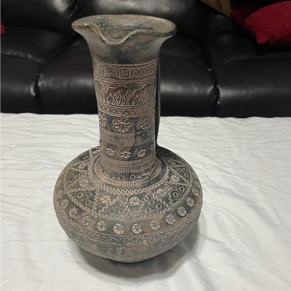 Artisan Ceramic Pitcher with Intricate Patterns - Picture 2 of 5